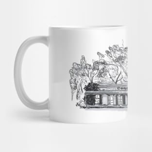 Australian Art: Pen & Ink Drawing of an Abandoned Pub Hotel Mug